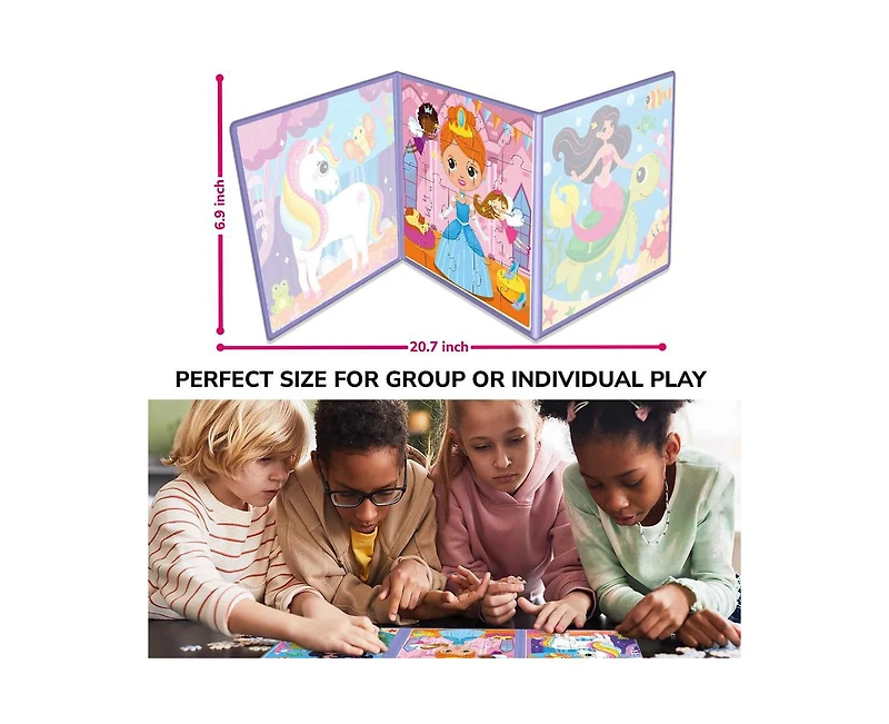 Quokka 3x20 Pcs Magnetic Puzzles for Kids - Learning Princess and Unicorn Toy