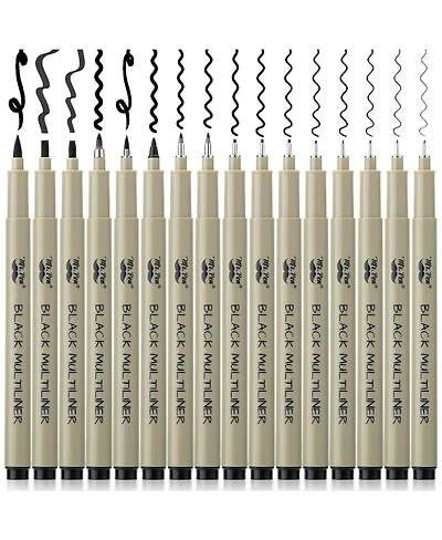 Mr. Pen Drawing Pen for Artists, 16 Pack, Black Multiliner, Artist