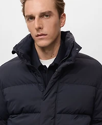 Mango Men's Short Puffer Water-Repellent Anorak