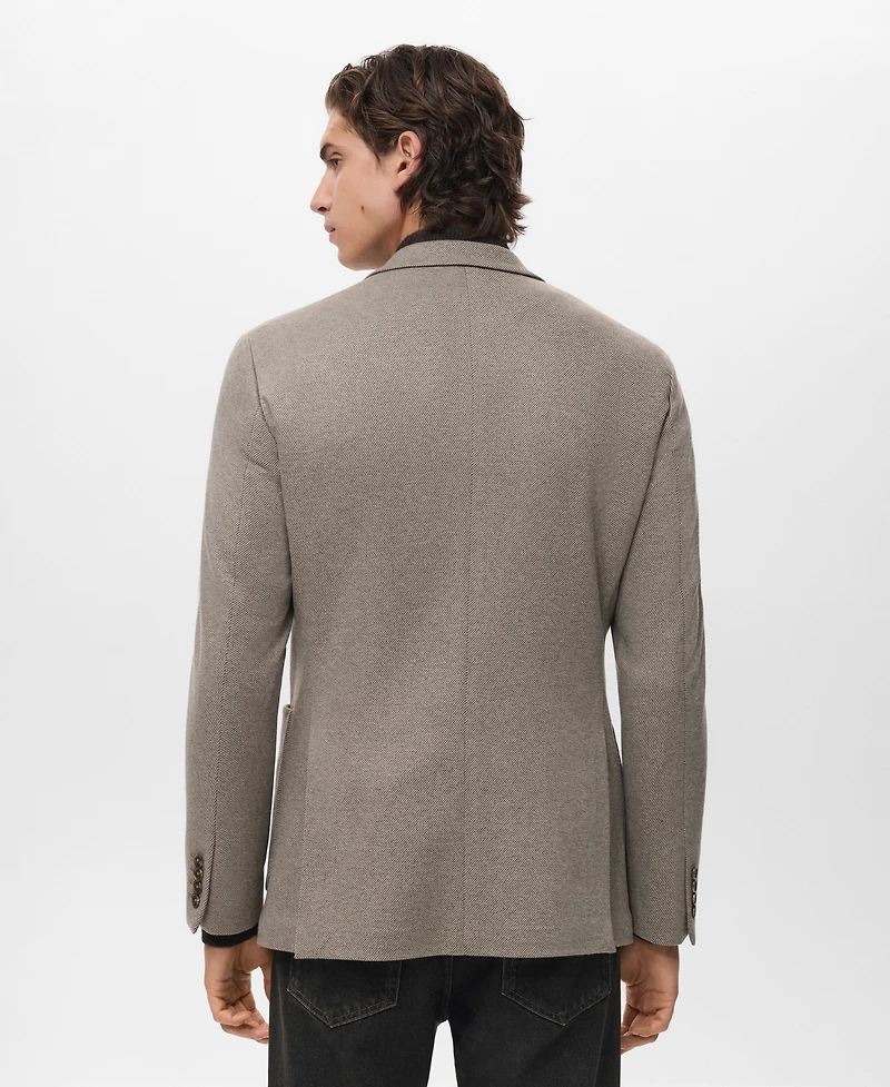 Mango Men's Slim-Fit Micro-Houndstooth Jacket