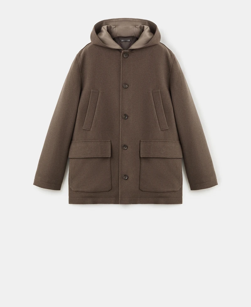 Mango Men's Hooded Wool Coat