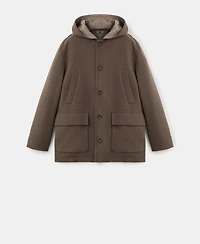Mango Men's Hooded Wool Coat