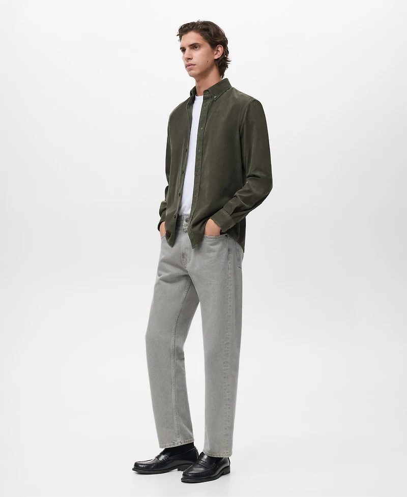 Mango Men's Classic-Fit Micro-Corduroy Shirt