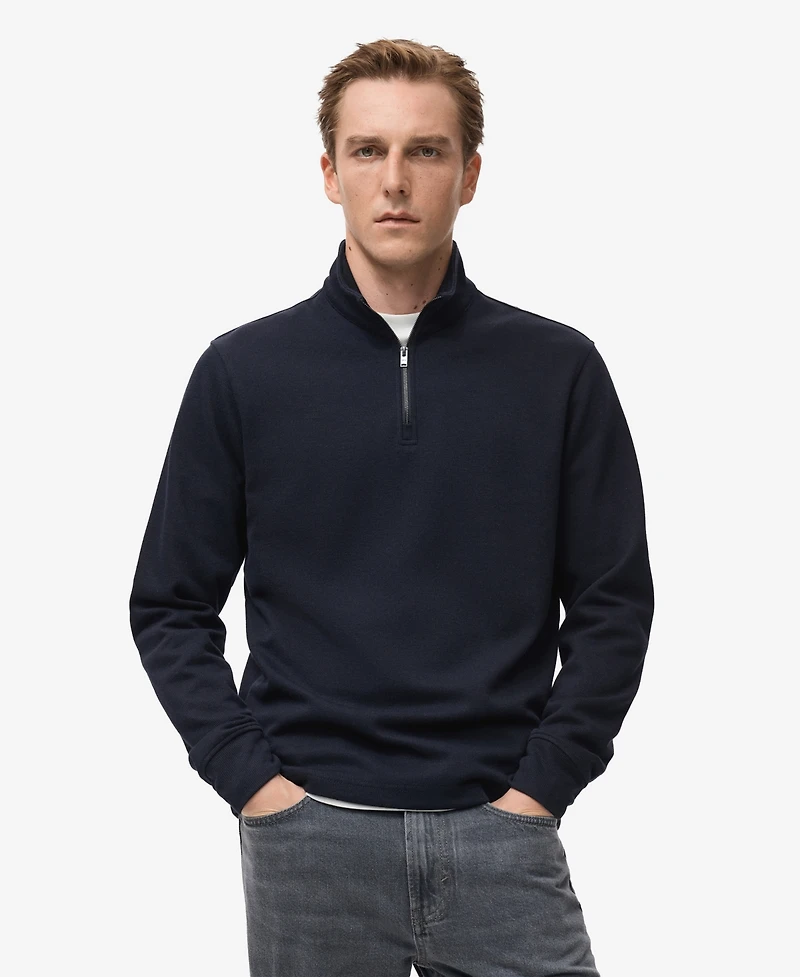 Mango Men's Regular-Fit Zip-Up Sweatshirt