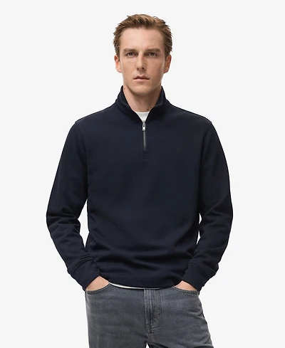 Mango Men's Regular-Fit Zip-Up Sweatshirt