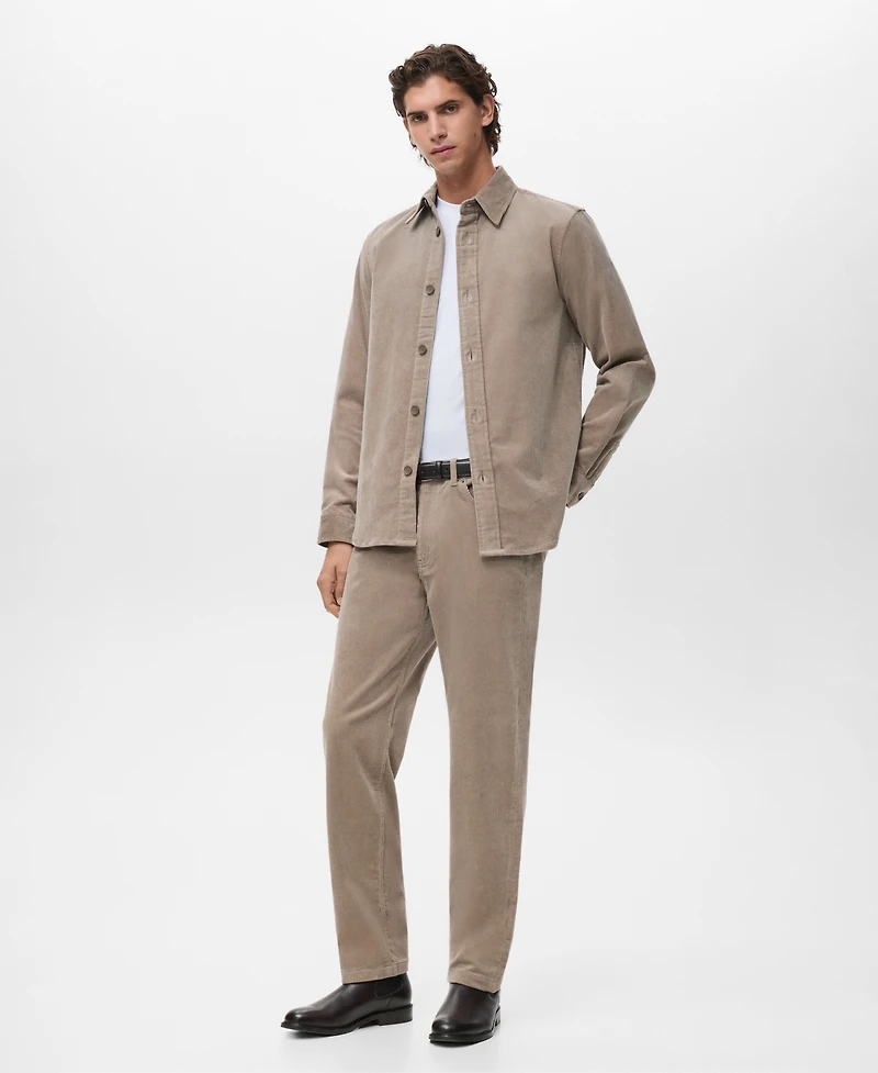 Mango Men's Corduroy Cotton Overshirt