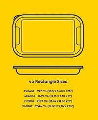 JoyJolt Borosilicate Glass Oven Dishes with Lids, Set of 4