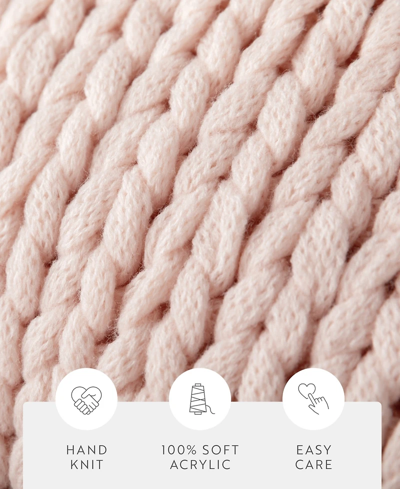 ienjoy Home Eucalyptus Oversized Chunky Hand-knit Throw, 59" x 47"