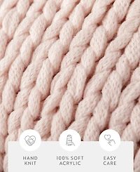 ienjoy Home Eucalyptus Oversized Chunky Hand-knit Throw, 59" x 47"