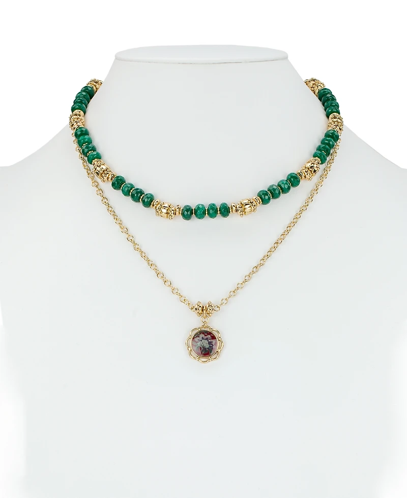 Patricia Nash Modular European Floral Tapestry Pendant Necklace