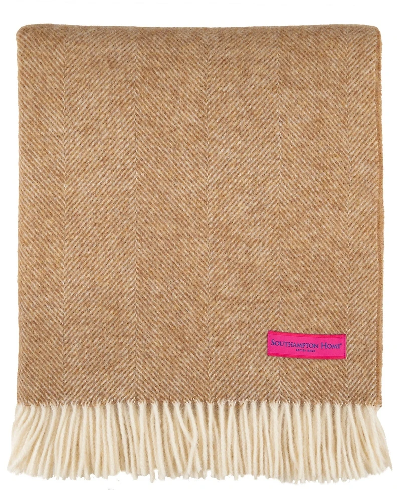 Southampton Home Shetland Lambswool Herringbone Throw, 55" x 72"
