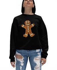La Pop Art Women's Gingerbread Word Crewneck Sweatshirt