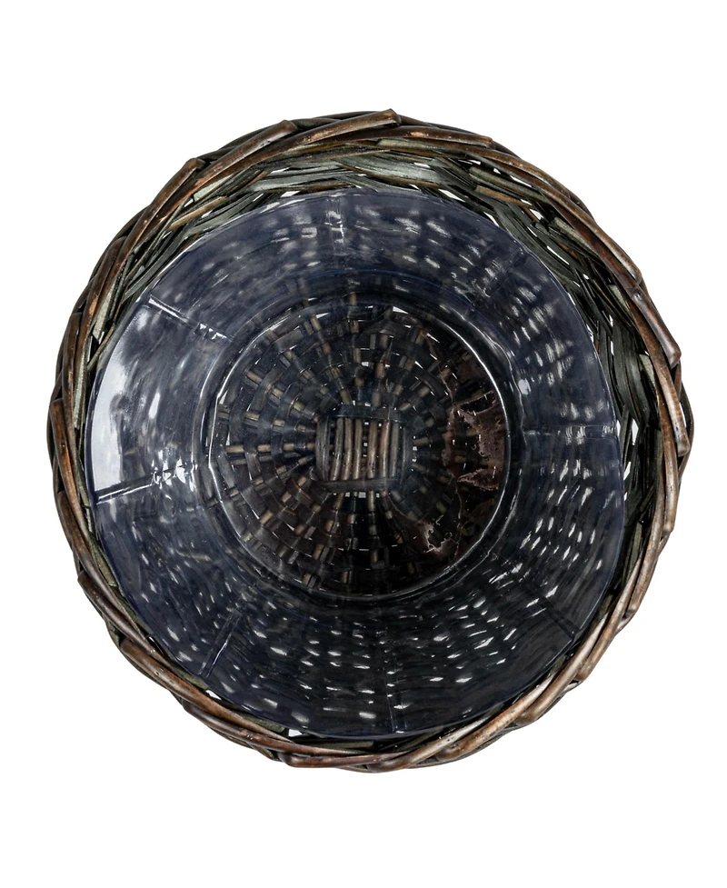 Household Essentials Handwoven Willow Waste Basket with Plastic Liner, Brown