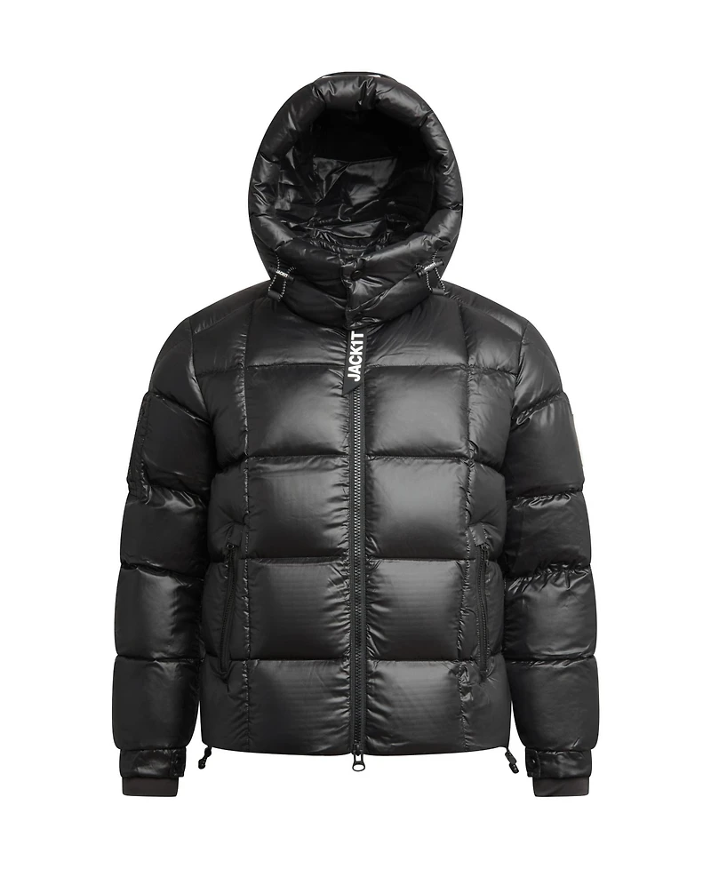 JACK1T Men's Ez Boxed Hooded Racer Puffer Jacket