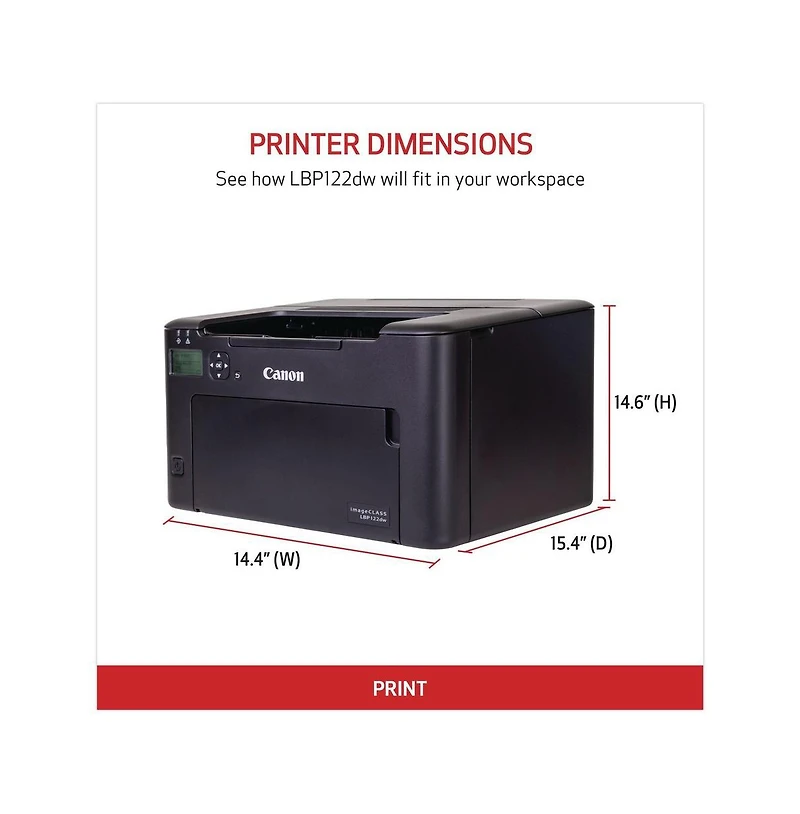Canon imageCLASS LBP122dw Wireless Duplex Monochrome Laser Printer, Black
