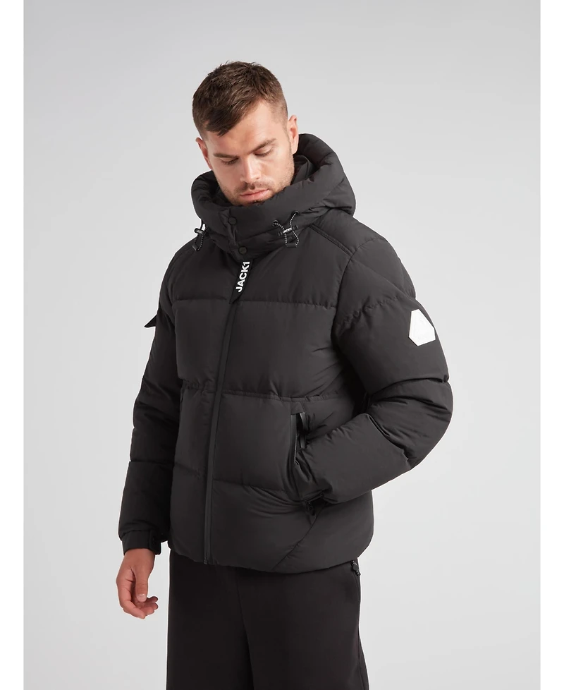 JACK1T Men's Ez Water Hooded Puffer Racer Jacket