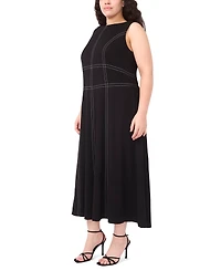 Msk Plus Sleeveless Seamed Midi Dress