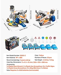 Mecale Motorcycle Engine Toy, 25 Pcs Mechanic Set with Lights & Sounds, Removable Parts, Simulated Riding, Workshop Toy for Kids