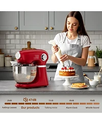 Cowsar Stand Mixer, 12 Speeds Tilt-Head Electric Commercial Stand Mixer, 3-In-1 Kitchen Mixer with Bowl, Dough Hook, Whisk and Beater