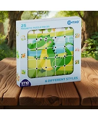 Contixo ST10 Magnetic Jungle Animal Puzzle Blocks – 25-Piece Stem Learning Toy, 6-in-1 Puzzles for Kids Ages 3+
