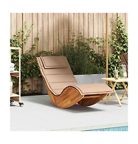 vidaXL Rocking with Cushion Solid Wood Acacia Sun Lounger