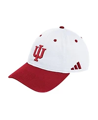 Adidas Men's and Women's White/Crimson Indiana Hoosiers Seasonal Baseball Slouch Adjustable Hat