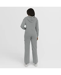 Wear by Erin Andrews Women's Gray Carolina Panthers Waffle-Knit Hooded Shirt & Pants Lounge Set