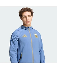 Adidas Men's Blue Argentina National Team Fifa x World Cup Tiro Travel Raglan Full-Zip Windbreaker Hoodie