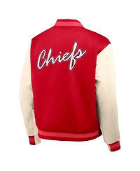 Nike Men's Red/Cream Kansas City Chiefs Rewind Legacy Full-Snap Bomber Jacket