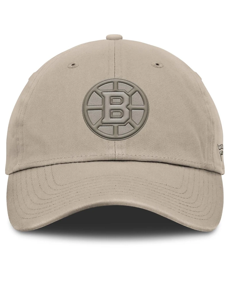 Fanatics Men's Tan Boston Bruins Authentic Pro Road Adjustable Hat