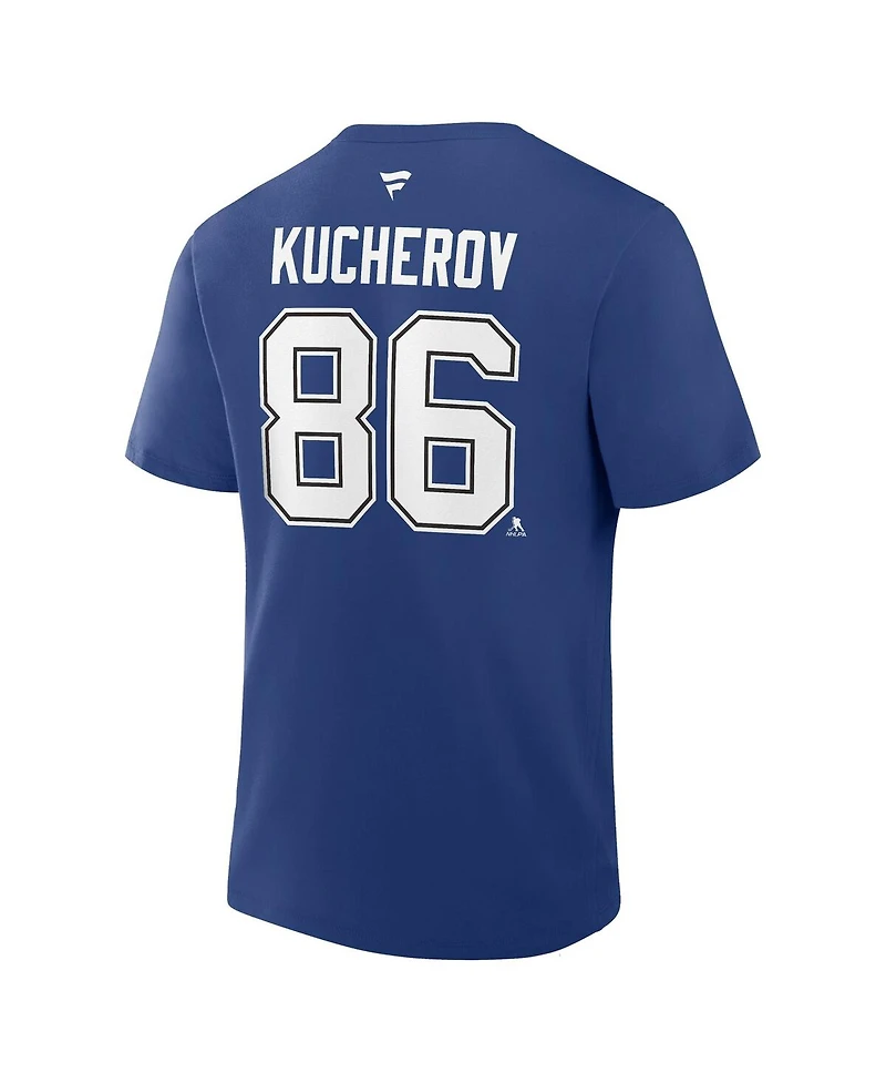 Fanatics Men's Nikita Kucherov Blue Tampa Bay Lightning Authentic Stack Name Number T-Shirt