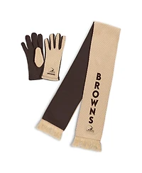 Wear by Erin Andrews Women's Cleveland Browns Tonal Microcheck Scarf Glove Set