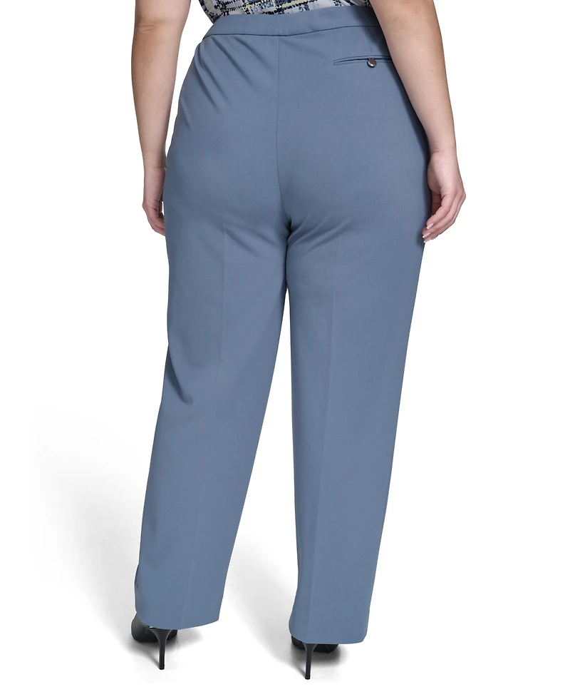 Calvin Klein Plus Scuba Full Length Crepe Pants