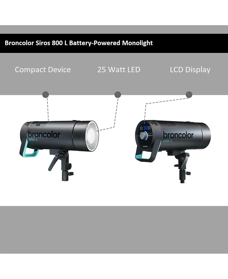 Broncolor Siros 800 L Wi-Fi / Rfs 2.1 Battery Powered 800 W/S Monolight