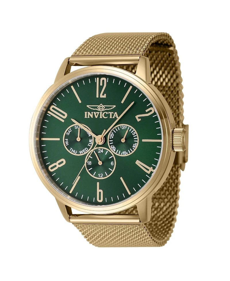 Invicta Men s Specialty Quartz Chronograph Watch – Green Dial, Stainless Steel Strap, 47mm Diameter
