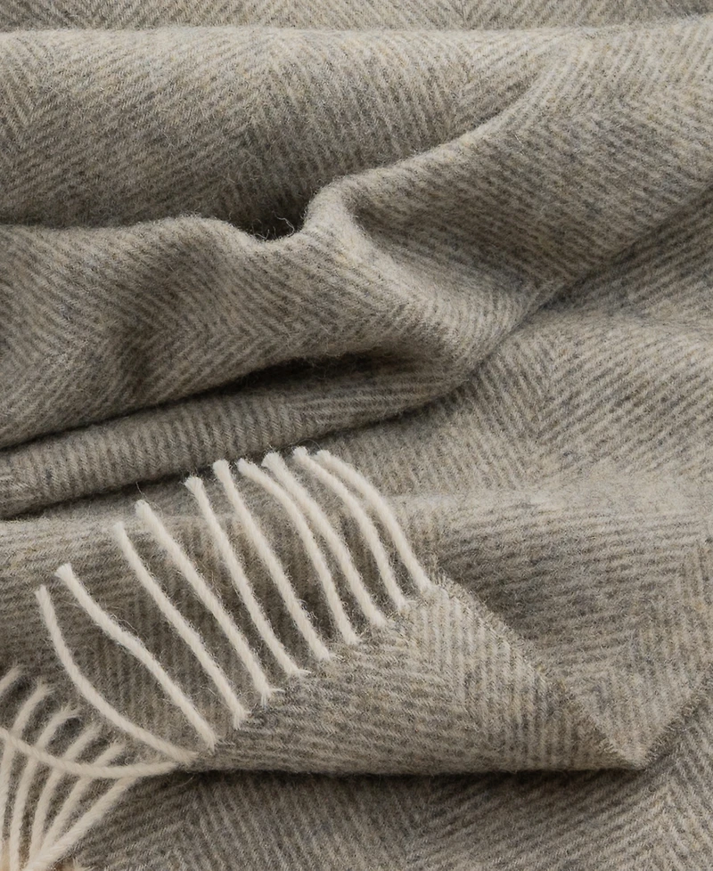 Southampton Home Shetland Lambswool Herringbone Throw, 55" x 72"