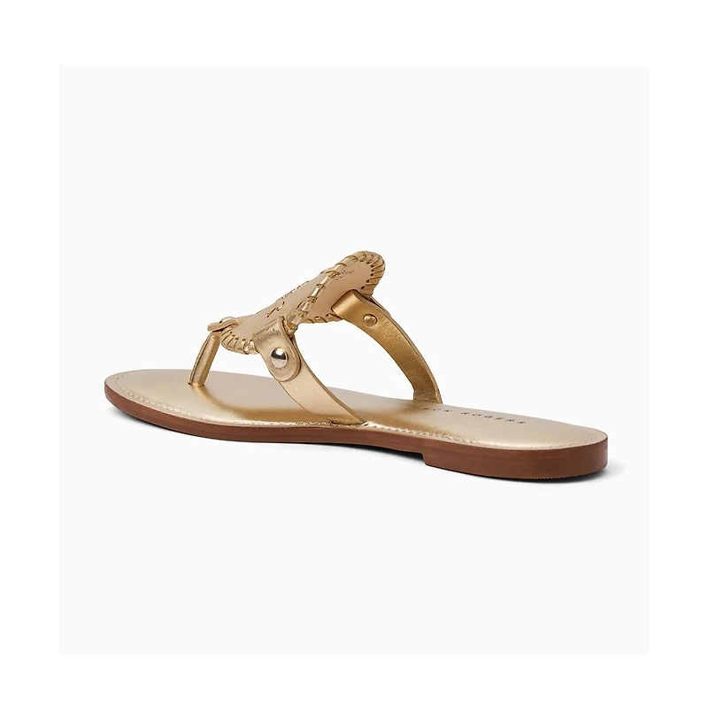 Jack Rogers Collins Silver Metallic Nappa Leather Sandal