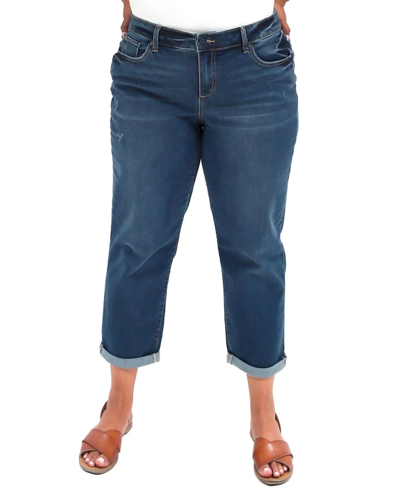 Slink Jeans Women's Denim Mid rise boyfriend rolled Kennedi