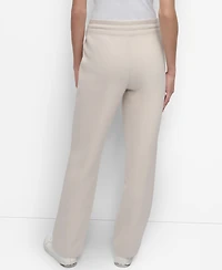 Dkny Sport Women's Tonal Logo Patch Relaxed Fit Track Pants