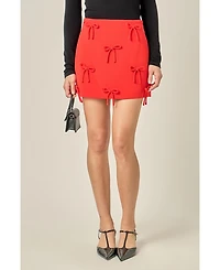 English Factory Women's Bow Detailed Mini Skirt