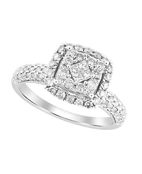 Macy's White Princess-Cut Diamond Ring (1 ct. t.w.) in 10k White Gold