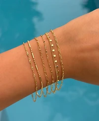 By Adina Eden Solid Dangling Discs Cuban Link Bracelet