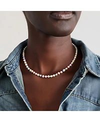 18K Gold Plated & Freshwater Pearls Amber Rainbow Necklace