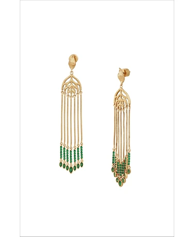 Retro Chic Verdant Whisper Tassels Earrings