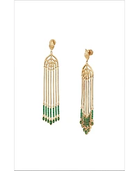 Retro Chic Verdant Whisper Tassels Earrings