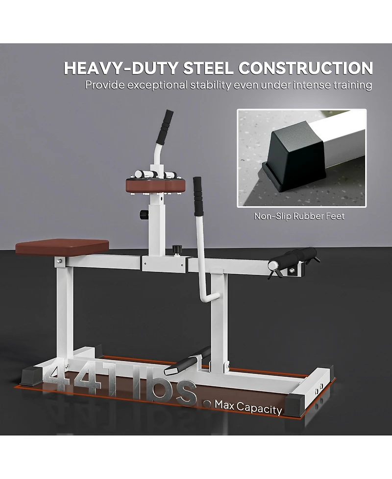 Soozier Adjustable Seated Calf Raise Machine Leg Press Strength Training Gym Equipment