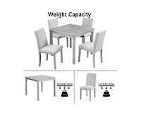 Casainc 5-Piece Counter Height Dining Set with Crystal Accent Square Wood Table and 4 Upholstered Chairs