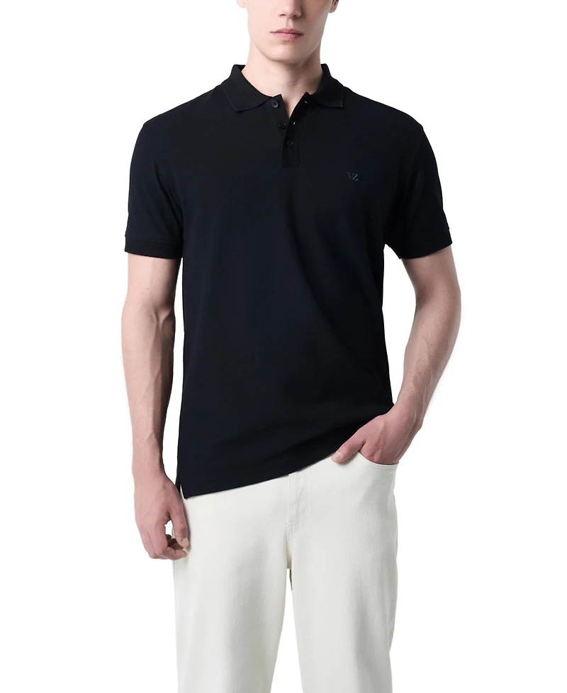 Velez Men's semi-fit polo shirt with jacquard detail