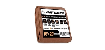 White Duck Outdoors 18 oz. Canvas Tarp 16x20 Brown