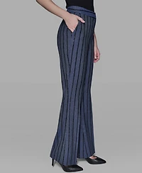 Karl Lagerfeld Paris Women's Mid Rise Striped Sequin Pants